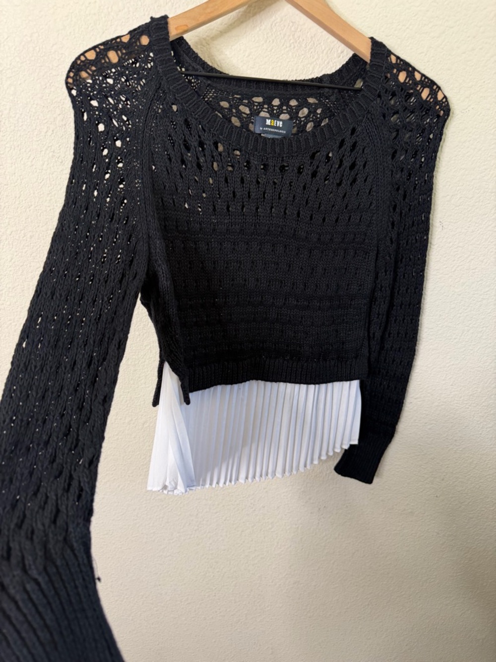 Anthropologie Maeve Layered Pleated Sweater Womens Size S - Picture 5 of 9